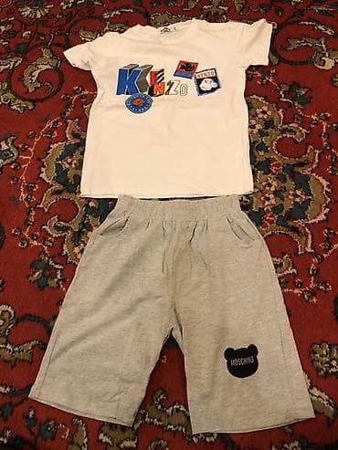 35 olcu: Uşaq üçün yay dəsti - Dəst: 1 ədəd ağ t‑şört + 1 ədəd boz şort - — 2