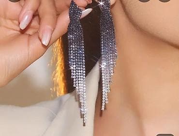 abadok sırğa: Uzun və zərif qadın sırğaları kolleksiyası - Model 1: Kristal daşlı — 2