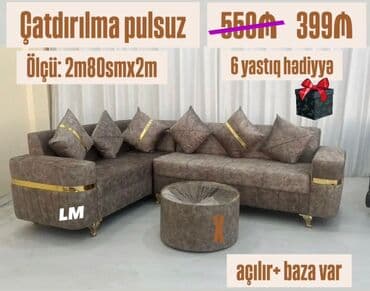 Künc divan, Qonaq otağı üçün, Bazalı, Açılan