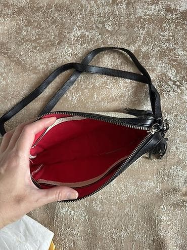 orginal canta: Açıq krem rəngli çiyin/çarpaz çanta - Material: xırda toxumalı — 2