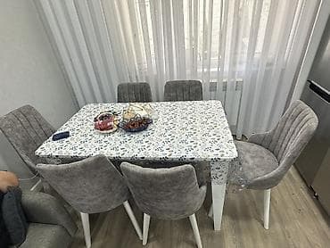 Mətbəx üçün, İşlənmiş, Açılan, Dördbucaq masa, 6 stul — 1