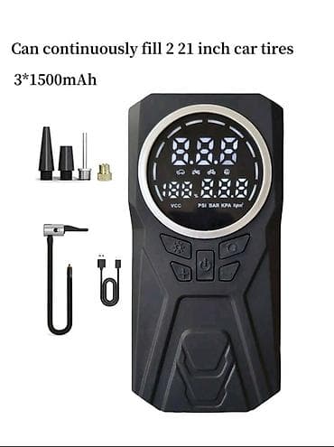 avtomobil kia: Kompakt və portativ hava nasosu. Rəqəmsal displeyi təzyiqi göstərir — 1