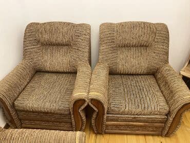 мягкие кресла в баку: Б/у, Диван, 2 кресла, Диван, Без подьемного механизма, Раскладной — 2