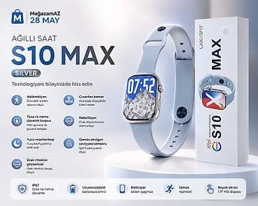 samsung tab s8 plus: Smart saat S10 Max Silver Brend: No Brand Kateqoriya: Smart saatlar — 1