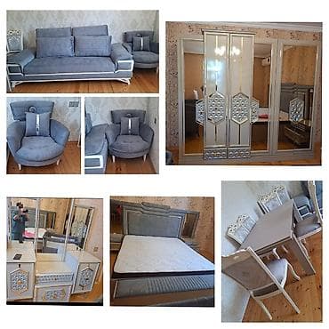 Двуспальная кровать, Трюмо, Шкаф, 2 тумбы, Турция, Б/у at lalafo.az Двуспальная кровать, Трюмо, Шкаф, 2 тумбы, Турция, Б/у