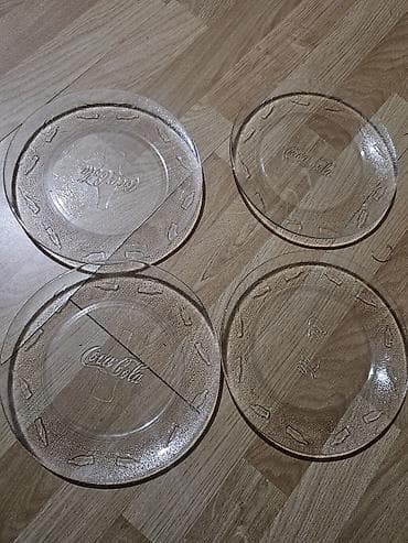 Boşqablar, 4 ədədli dəst, Şüşə