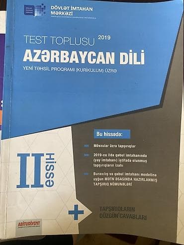 Azərbaycan dili Testlər 9-cu sinif, DİM, 2-ci hissə, 2019 il — 3