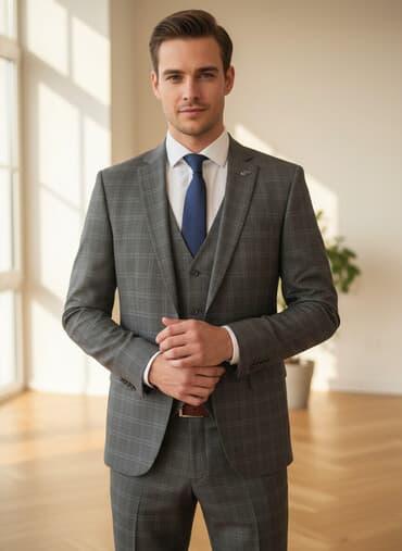 бежевые мужские костюмы: 3 lû dest kişi kostyumu 1 defe toya geyinilib — 1