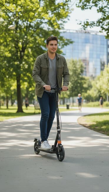 Şəhər daxili hərəkət üçün böyük təkərli şosse skuter - Mexaniki