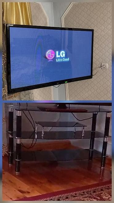 aslanoglu mebel: Düz TV altlığı, Polkalı, Şüşəli — 1