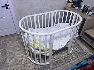 Uşaq mebeli: Oğlan və qız üçün, Yumru, Beşik, Dəst ilə, Matras ilə, Yellənmə mexanizmsiz — 1