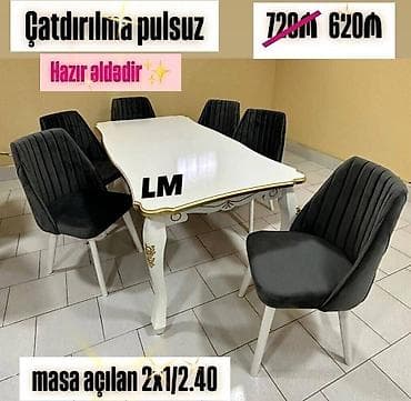 Masalar və oturacaqlar: Möhtəşəm masa dəsti👑 Yüksək keyfiyyətlə Qiymət : 620₼ — 1