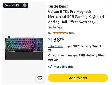 alesis vortex: Turtle Beach Vulcan II TKL Pro – maqnitik mexaniki RGB oyun — 5