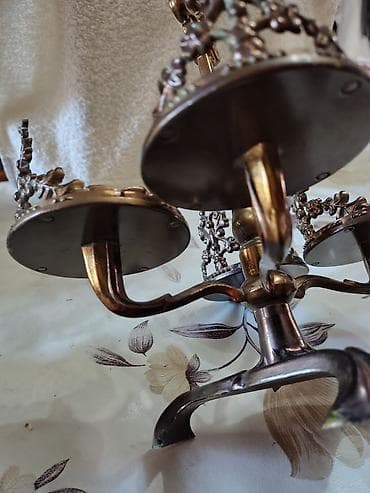 xonca altligi: Antik tərzli metal şamdan/çay stəkanı altlığı üçün stend - Material — 5