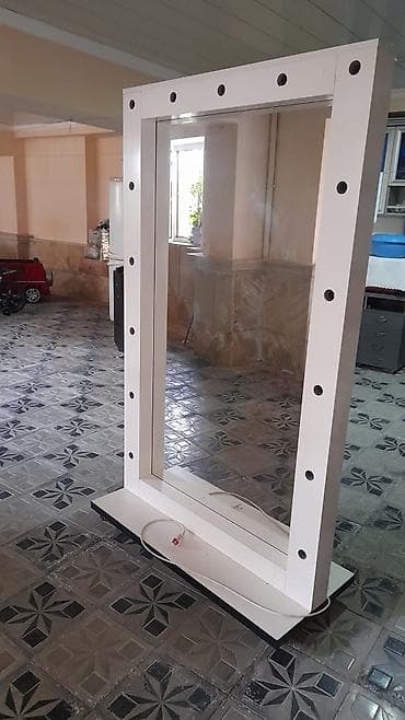 material: Güzgü Döşəmə üstü, Düzbucaqlı, Makiyaj üçün, Arxa işıqlı — 1