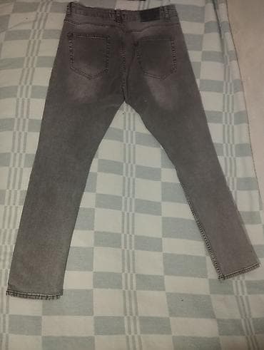 stringer alt geyimi: Boz rəngli kişi cins şalvar - Model: dar (slim/skinny kəsim) - Rəng — 2
