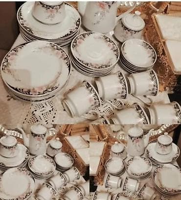 Çay dəsti, rəng - Ağ, Farfor — 1