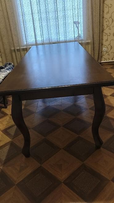 usaq stol stul: Qonaq masası, İşlənmiş, Açılmayan, Taxta, Dördbucaq masa — 7