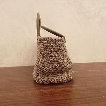 Tok rəngdə əl işi toxunma qadın çantası. - Material: qalın, möhkəm