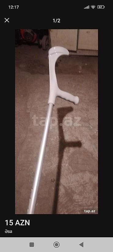 Əsa – qoltuqaaltı dayaqlı model - Material: yüngül, möhkəm alüminium