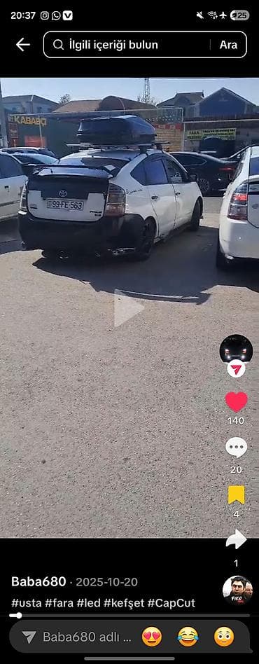 Toyota Prius üçün dam yük qutusu və rels sistemi yük qutusu satilir