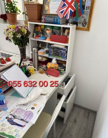 ofis əşyaları: Oğlan və qız üçün, Yeni, Siyirməli, Yazı masası, Stulsuz — 4