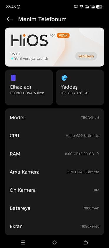 redmi 5 a: Tecno pova 6neo 128Yaddas 8Ram cox seliqeli ve ideal telefondu yeni di — 10