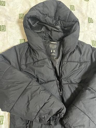 Детская одежда и обувь: PULL&BEAR uzun qış kurtkası - Rəng: qara - Model: kapüşonlu, uzun — 2