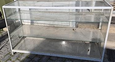 dəmir rəflər: Şüşə vitrin – dükan və ofislər üçün - Material: hər tərəfi şəffaf — 1