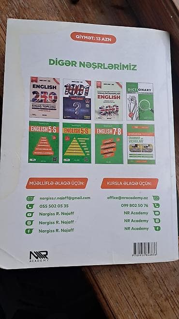 70 dollar nece manatdir: Məhsul: “İngilis Dili – Grammar & Vocabulary” (Nərgiz R. Nəcəf, NR — 2