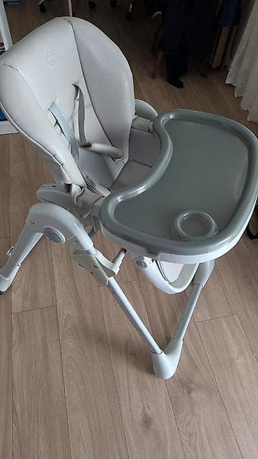 Uşaq dünyası: Kinderkraft uşaq yemək stulu – boz rəng - Geniş və çıxarılan süfrə — 4