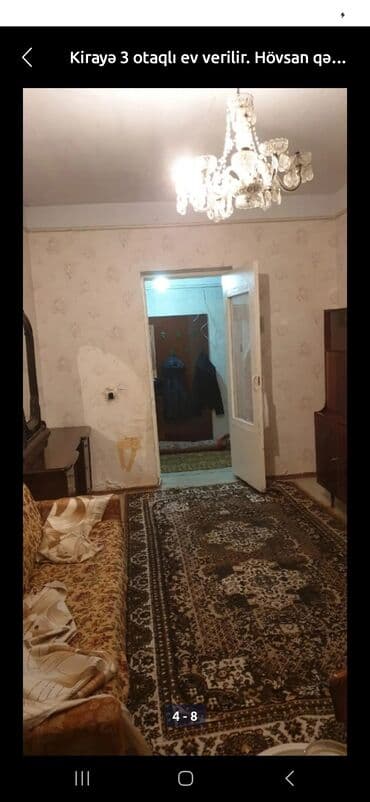 qubada evler kiraye: Bakı, Hövsan qəs., 3 otaqlı, Köhnə tikili, 67 kv. m — 4