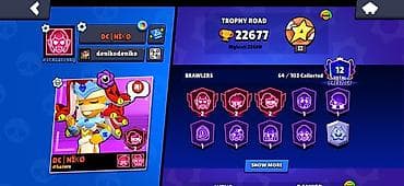 Brawl Stars hesabı - Kuboklar: 22,677 (ən yüksək 22,680), Trophy Road