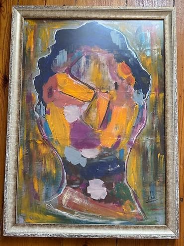 dini şekiller: Abstrakt portret rəsm əsəri - Texnika: kətan üzərində akril/yağlı — 1