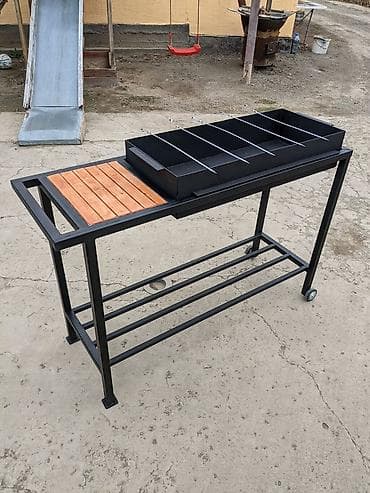 manqal ustası: Metall karkaslı bağ üçün manqal stolu - Material: qalın divarlı metal — 2