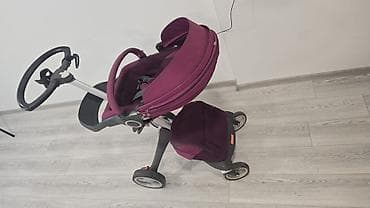Модульные коляски: Stokke marka uşaq arabası – tünd bənövşəyi rəng əlavə 0-6 ay lyulka — 4