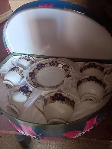 Çay dəsti, rəng - Ağ, Farfor