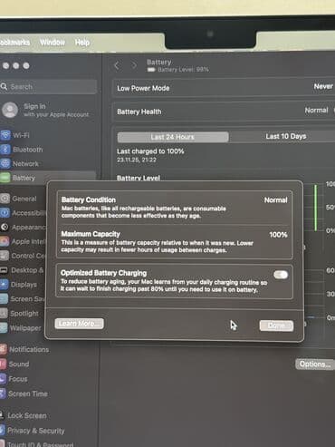 Çəngəllər: İdeal. Təp təzə. Deməy olar işlənməyib. 100% Pil. MacBook Air M2 8/256 — 4