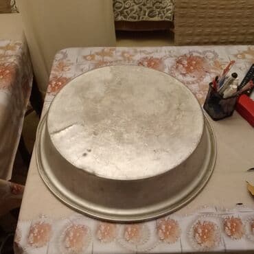 Termoqablar: Böyük Ölçülü Diametri 54 sm Olan Alüminium Siniy (Sac Tepsi) - — 2