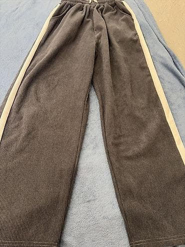 Unisex trikotaj şalvar – XL ölçü - Rəng: tünd boz (yanlarda krem