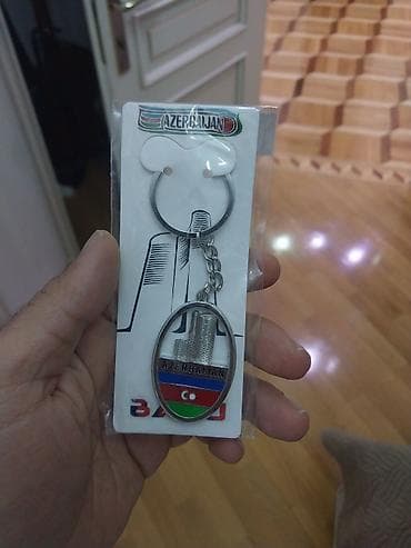 Açar asqısı – “Azerbaijan” suvenir - Material: metal ərintisi, parlaq