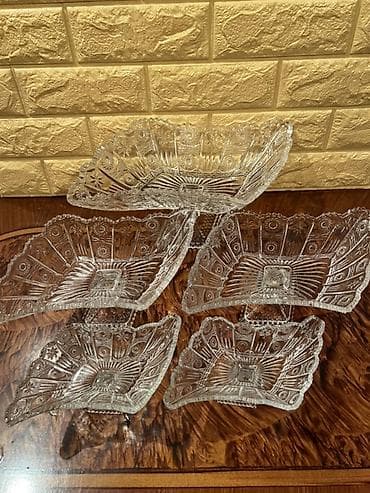 nabat konfet: Şirniyyat/meyvə üçün kənaqlı şüşə qab dəsti Dest-25azn 1 eded böyük — 2