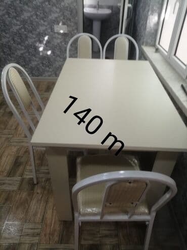 bağça üçün: Yeni, Kvadrat masa, Açılmayan, Stullar ilə, Dəri — 5