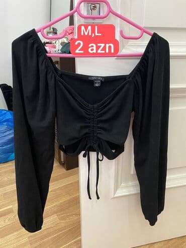 ketan dest: Qadın geyimləri dəsti – müxtəlif ölçülər 1) Qara bluz - Brend: Amisu — 1