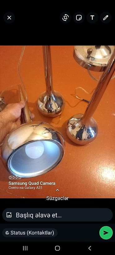 Digər ev dekoru: Çılçıraq, 3 lampa, Metal — 1