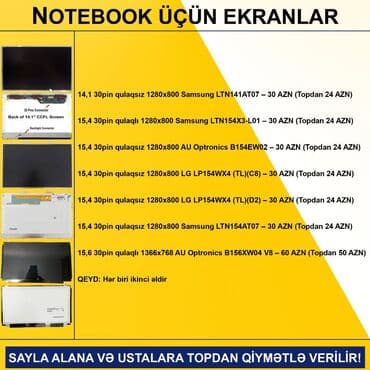 Lincoln: Notebook Ekranları SAYLA ALANA VƏ USTALARA TOPDAN QİYMƏTLƏ VERİLİR! — 2