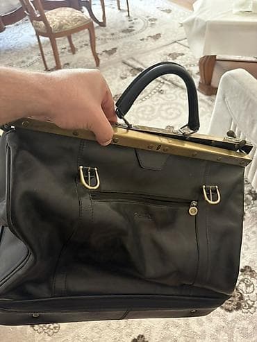 goy daş: Rockland brendli dəridən həkim çantası / səyahət çantası - Material — 3