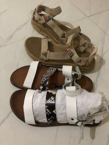 босоножки 27 размера: Размер: 38, цвет - Бежевый, Б/у — 1