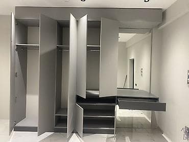 ucuz skaf: 6 qapı, Siyirməli, Boz, Digər material, Açılan, Düz dolab — 2