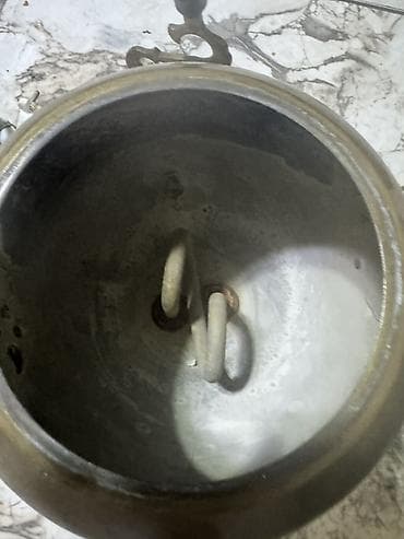 samovarlar: Mis Elektrik samovar – pirinç gövdəli, klassik qlobus formalı model — 3